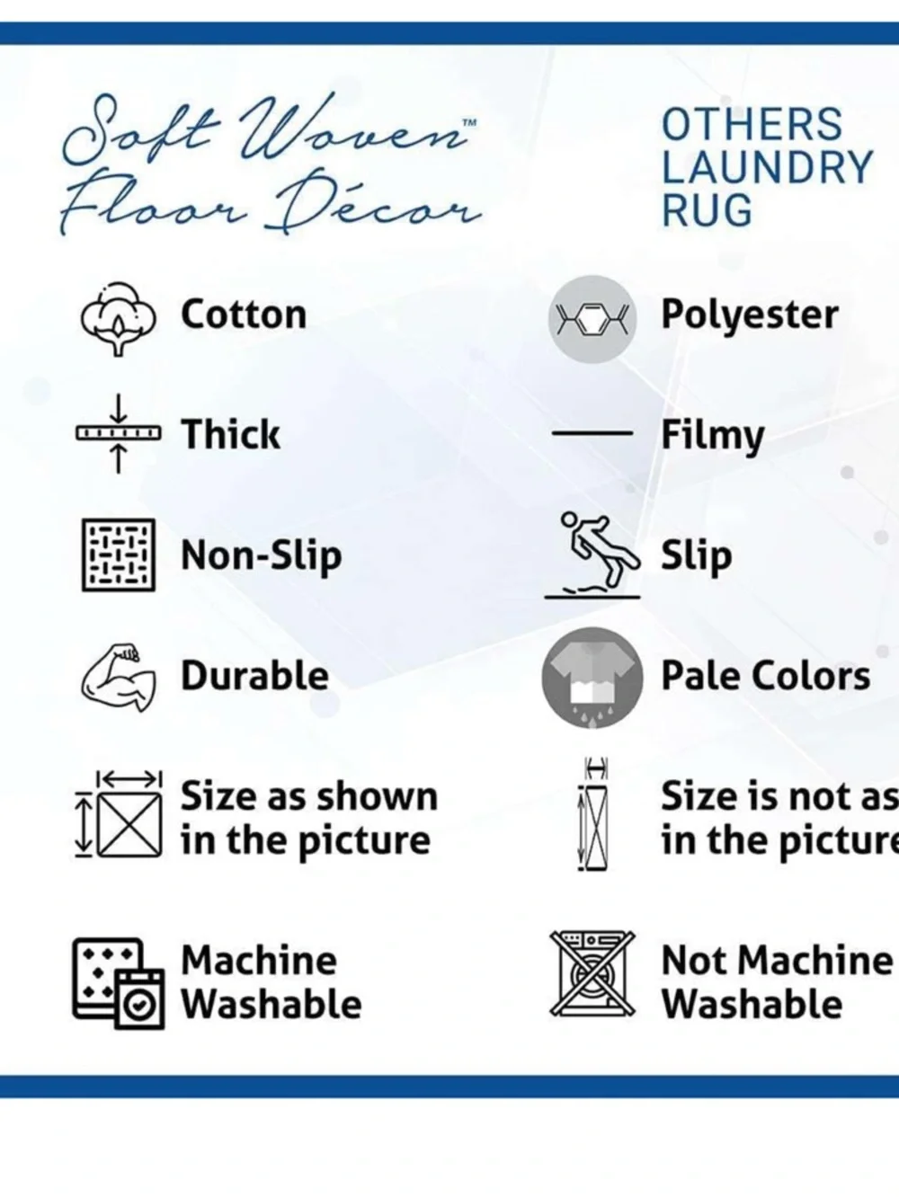 Decorative Laundry Mat - Light Blue 